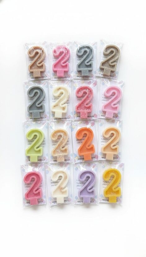 Bišu vaska Ciparu svece tortēm un kūkām | Cipars 2